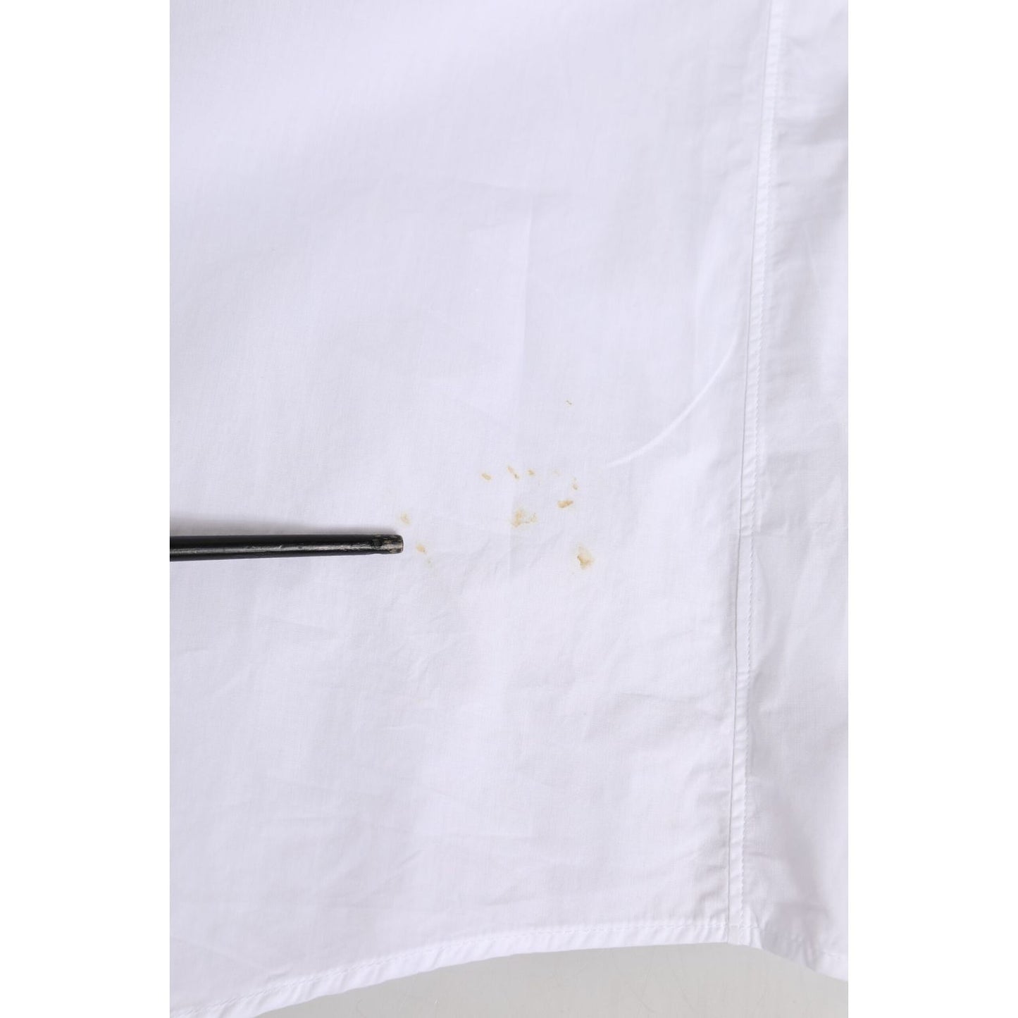 Dolce & Gabbana White Cotton Crown Collar GOLD Formal Shirt