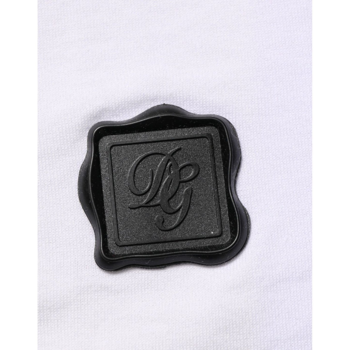 Dolce & Gabbana White Cotton Logo Patch V-neck Tee T-shirt