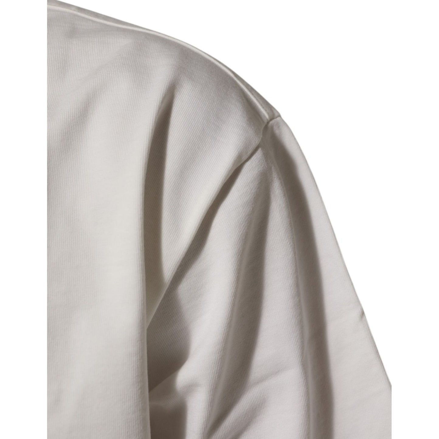 Dolce & Gabbana White Cotton Logo Print Crew Neck Men T-shirt