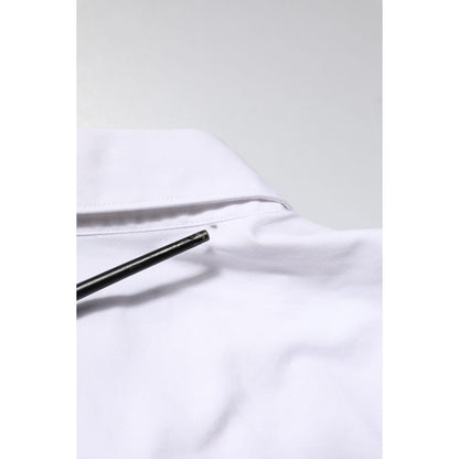 Dolce & Gabbana White Cotton STAFF Long Sleeves Formal Shirt
