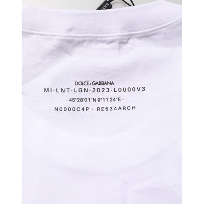 Dolce & Gabbana White Cotton Sleeveless Printed Tank T-shirt