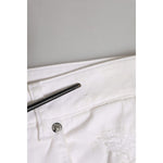Dolce & Gabbana White Cotton Tattered BOYFRIEND Denim Jeans