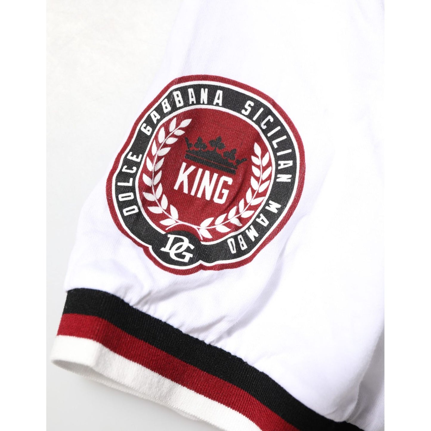 Dolce & Gabbana White #DGMillennials King Crown V-neck T-shirt