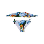 Dolce & Gabbana White Floral Swimsuit 2 Piece Top Bottom Swimwear