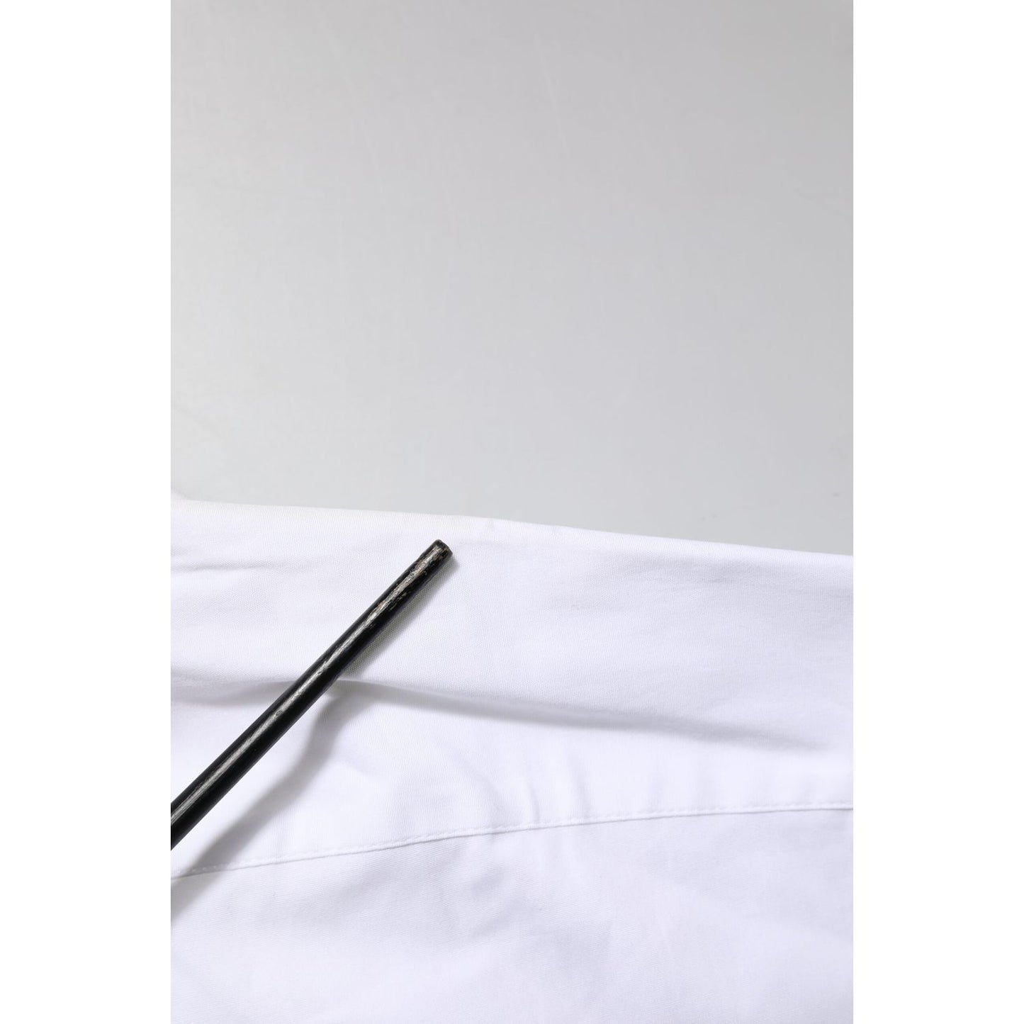 Dolce & Gabbana White GOLD Cotton Collared Dress Shirt Top