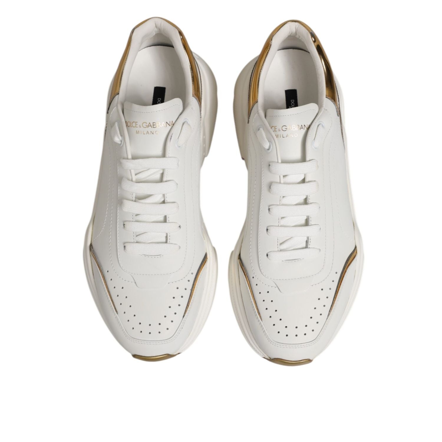 Dolce & Gabbana White Gold Daymaster Low Top Sneakers Shoes