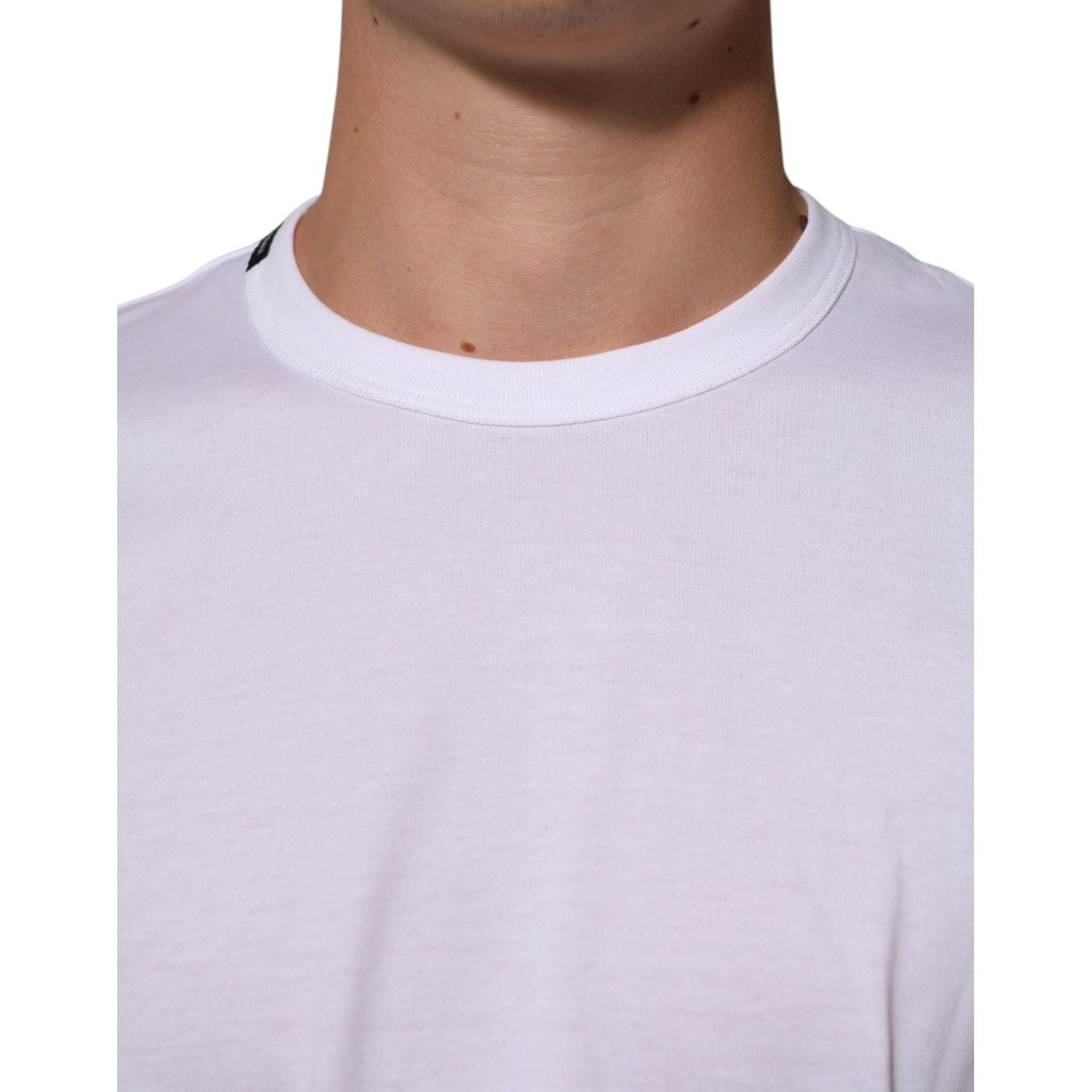 Dolce & Gabbana White Goodluck 2021 Cotton Crew Neck  T-shirt