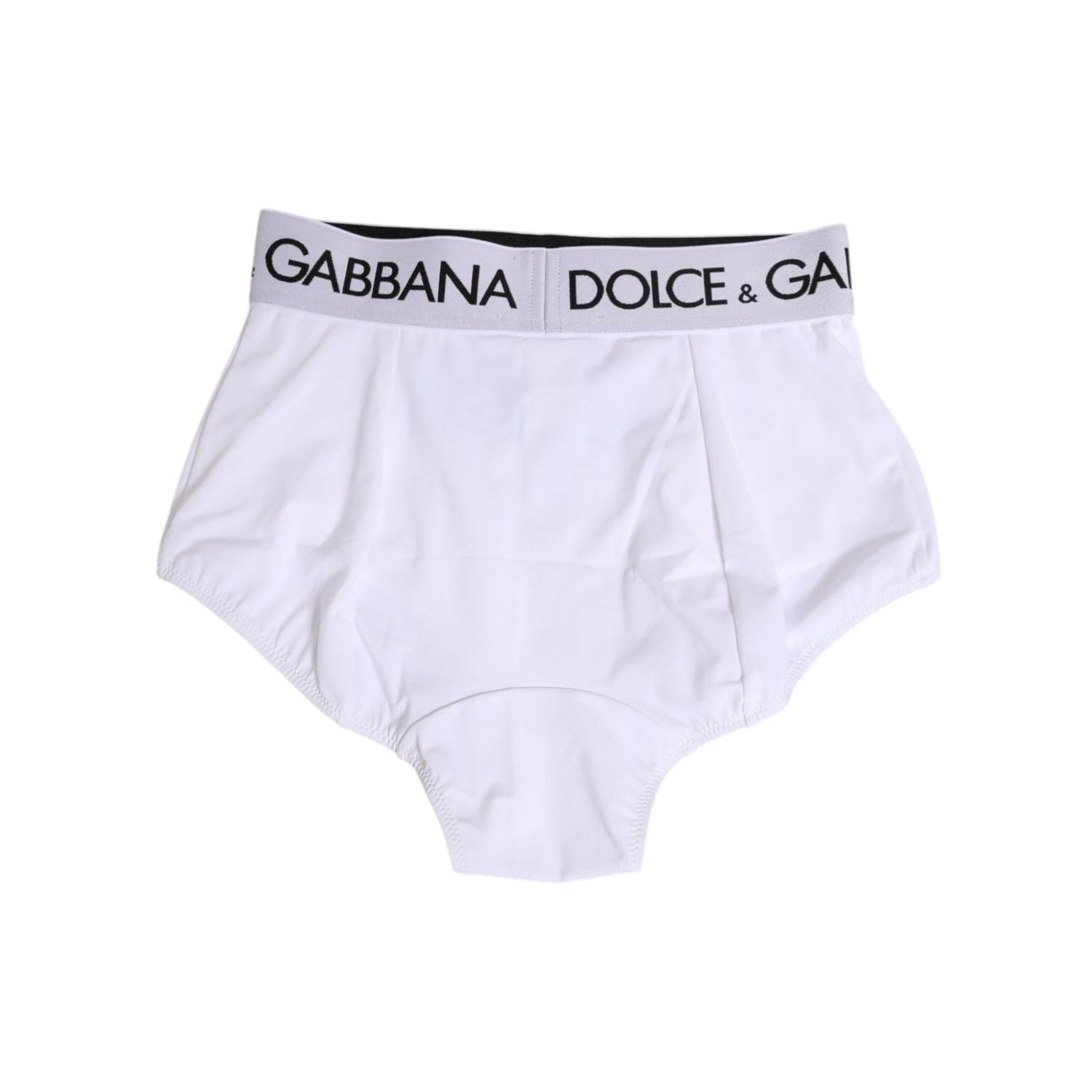 Dolce & Gabbana White Nylon Logo Waistband Coulotte Underwear