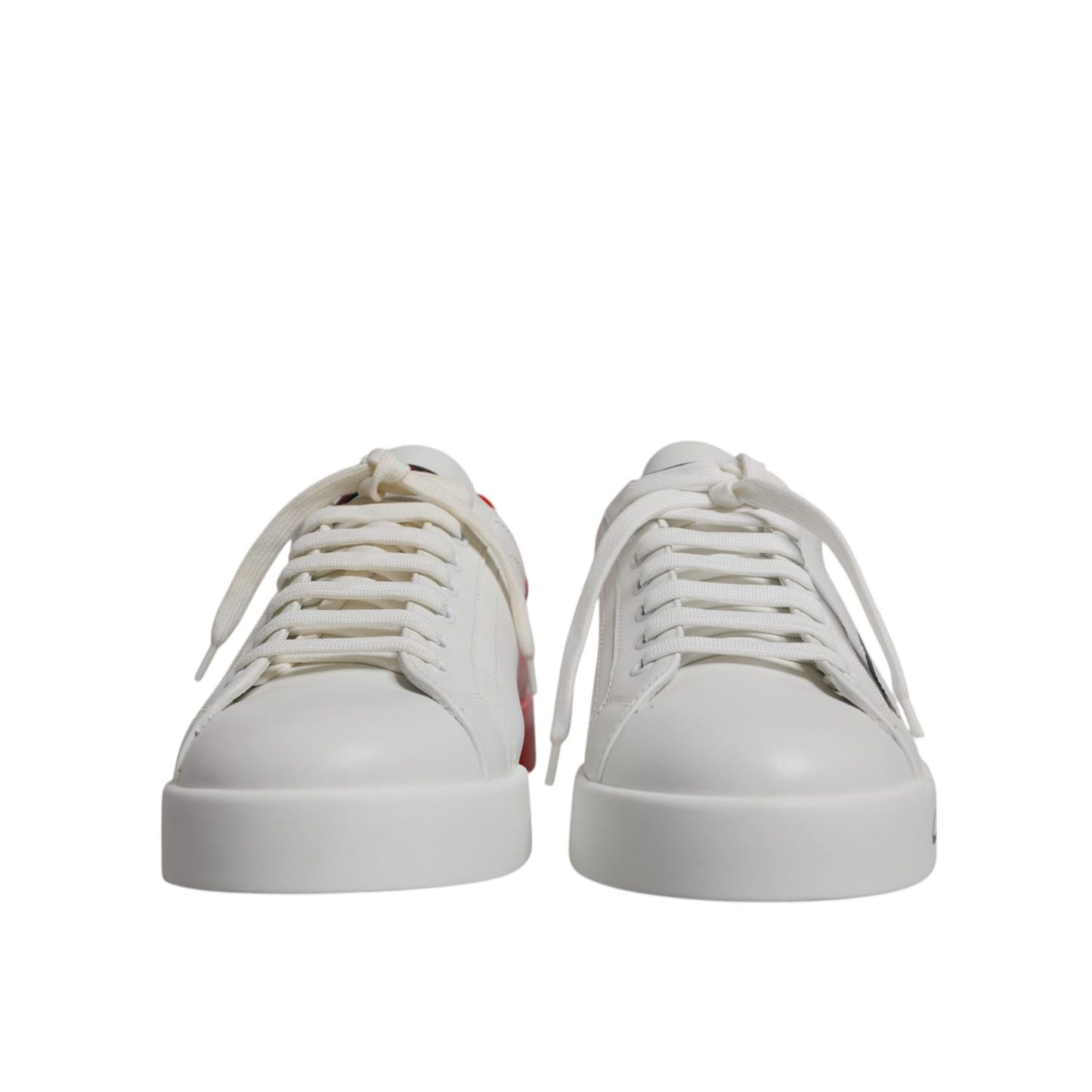 Dolce & Gabbana White Red Portofino Low Top Men Sneakers Shoes