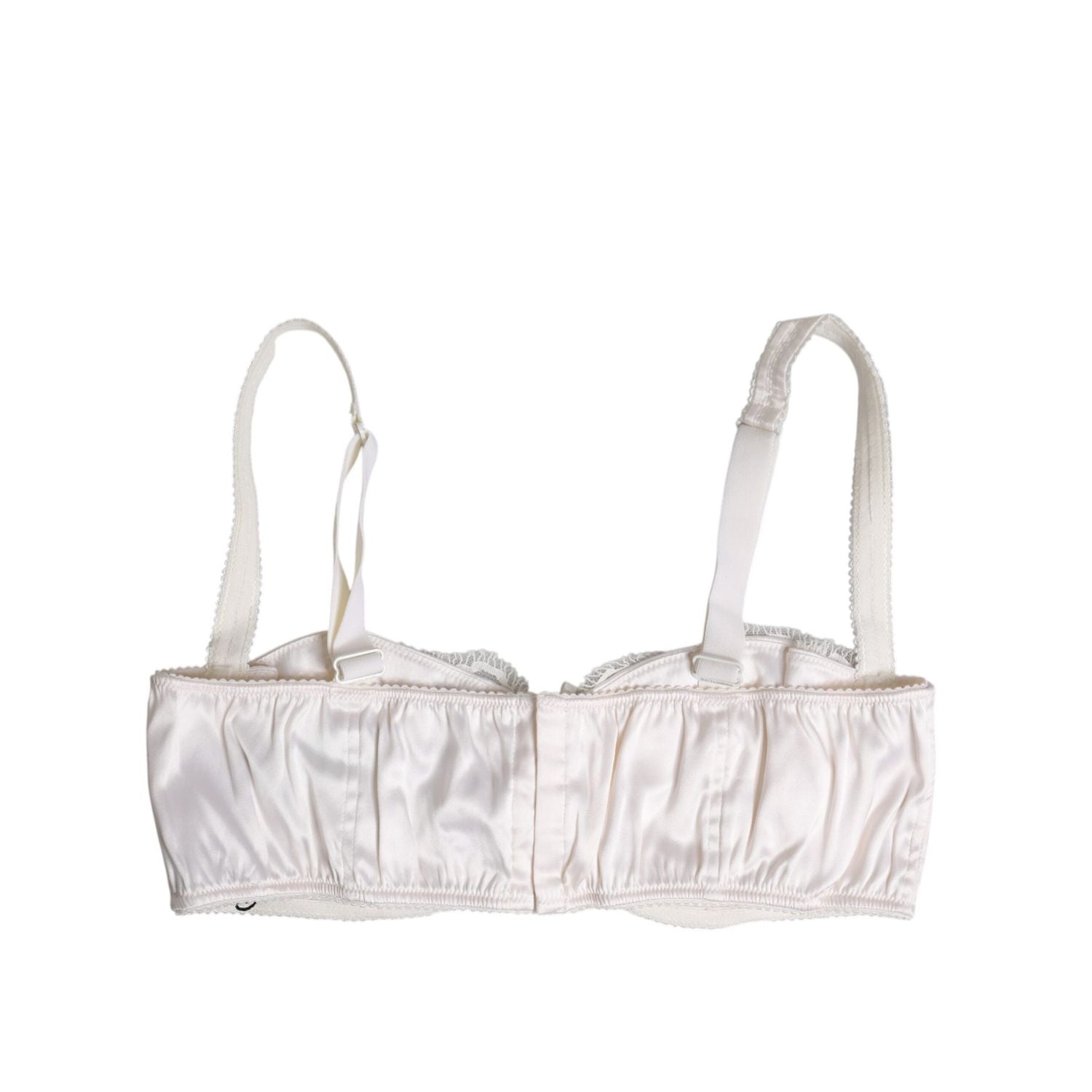 Dolce & Gabbana White Silk Underwired Balconette Bra Underwear