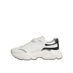 Dolce & Gabbana White Silver DAYMASTER Leather Men Sneakers Shoes