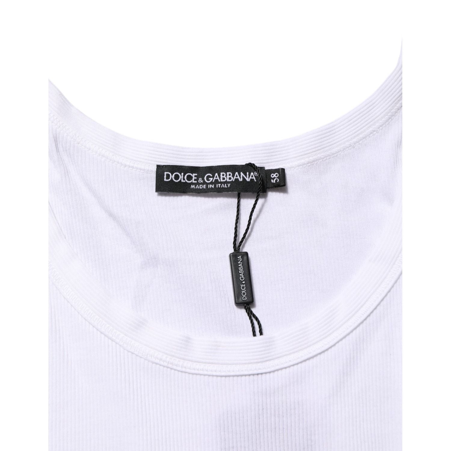 Dolce & Gabbana White Sleeveless Round Neck Tank T-shirt