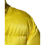 Dolce & Gabbana Yellow Nylon Logo Puffer Bomber Men Jacket
