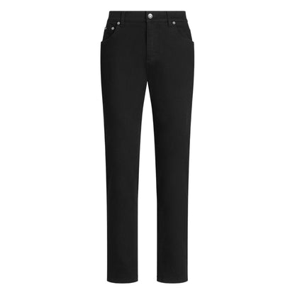 Dolce & Gabbana five pockets logo plaque Denim cotton jeans