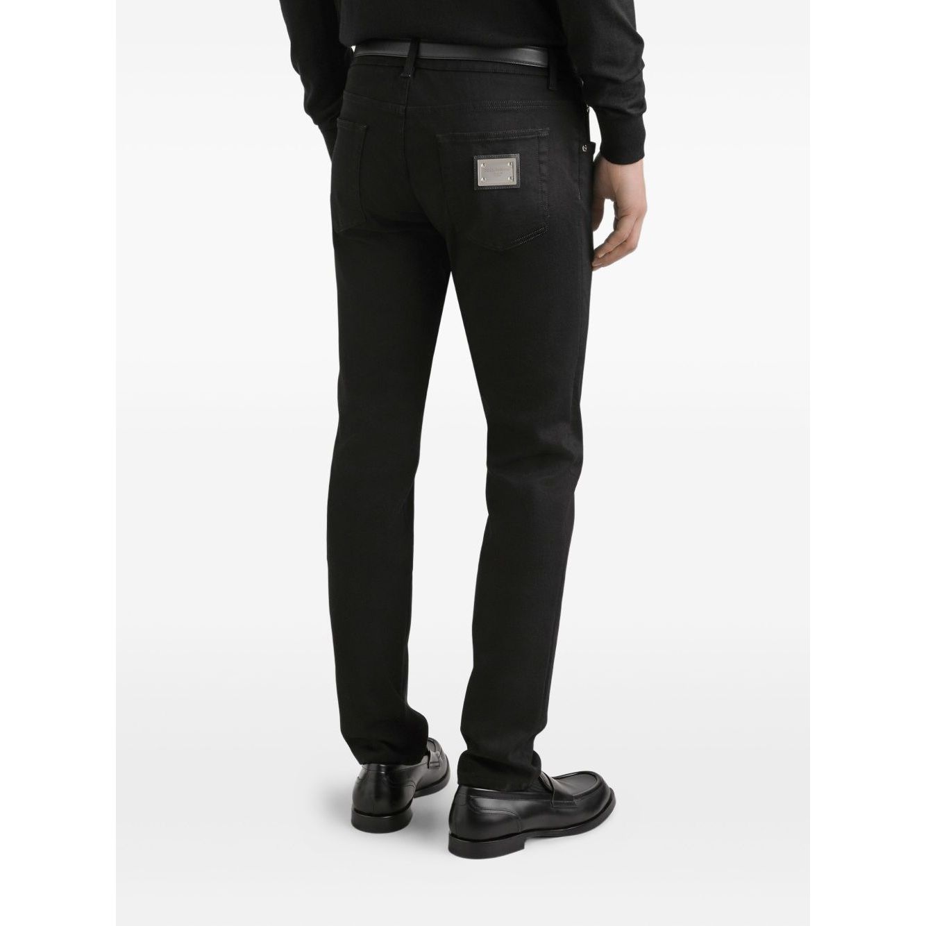 Dolce & Gabbana five pockets logo plaque Denim cotton jeans