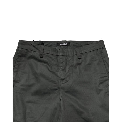 Dondup Dark Gray Cotton Mid Waist Skinny Men Chino Trouser Pants