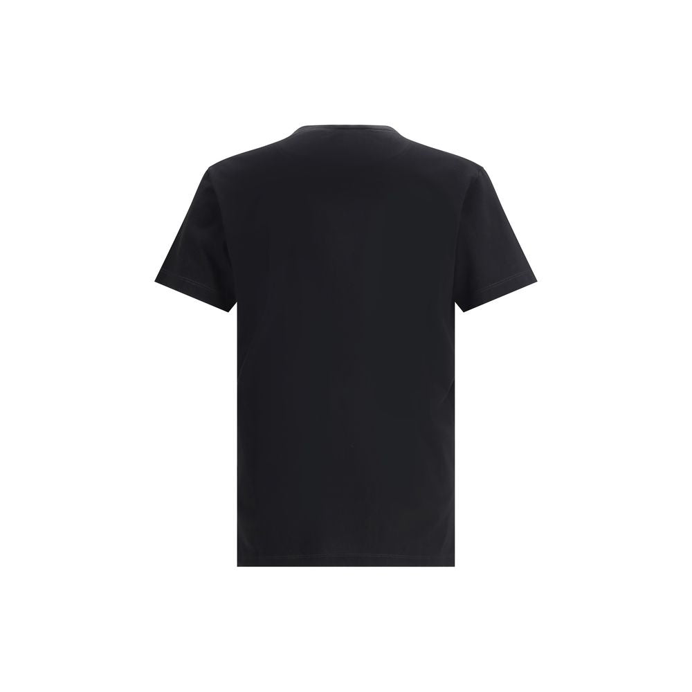 Back view of Dsquared² Black Cotton Sportswear T-shirt showcasing soft cotton fabric with a ribbed crew neck.