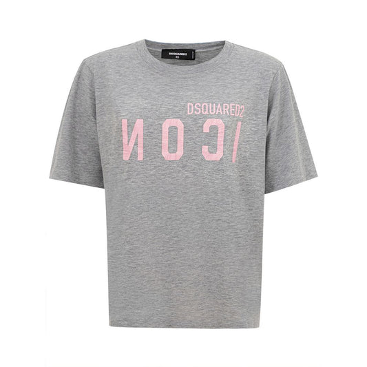 Dsquared² Elegant Gray Cotton Top for Women DS-4631662-XS