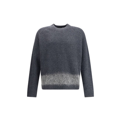 Alt Tag: Dsquared² Gray Wool Sweatshirt with ribbed knit and tone-on-tone wool card insert showcasing urban style and craftsmanship.