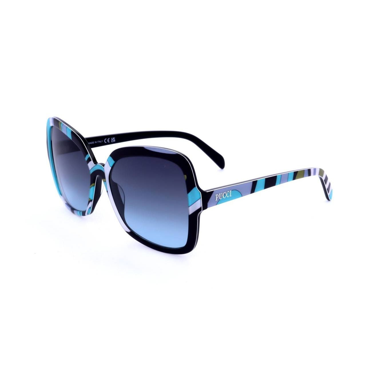 EMILIO PUCCI SUNGLASSES Mod. EP0192 TURQUOISE for ladies, acetate frame, in official box, with stylish design and vibrant color.