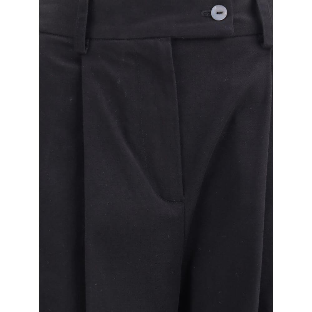 Ella Black Cotton Casual Pants