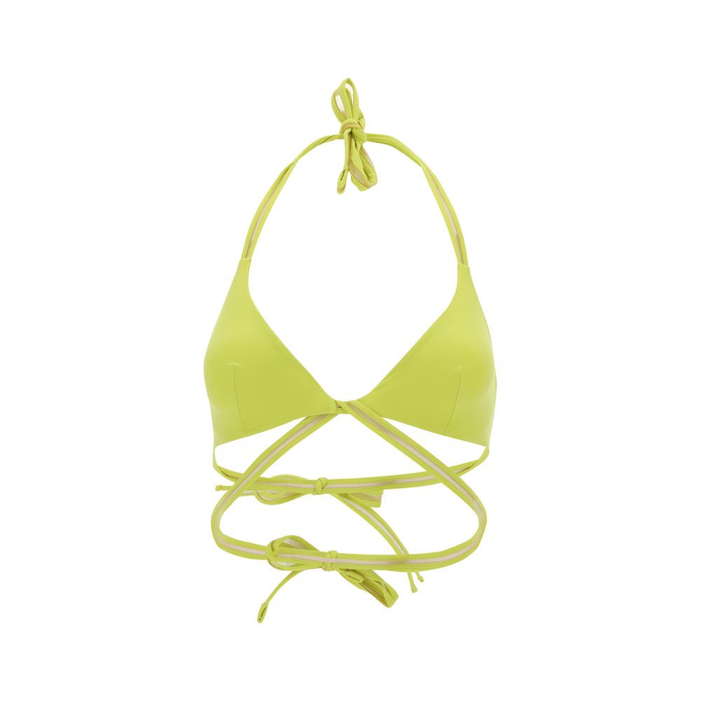 Exilia Yellow Polyamide Bikini - Noosa Top with triangle design and double braided lace, perfect for SS24 fashion.