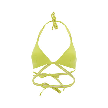 Exilia Yellow Polyamide Bikini - Noosa Top with triangle design and double braided lace, perfect for SS24 fashion.