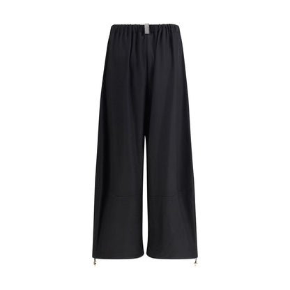 Fabiana Filippi Black Fleece Wool Casual Pants
