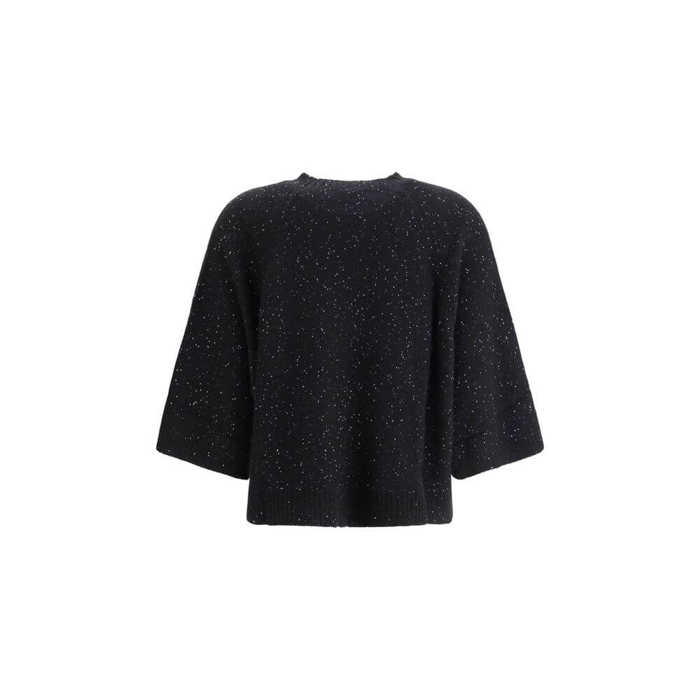 Fabiana Filippi Black Fleece Wool Sweatshirt