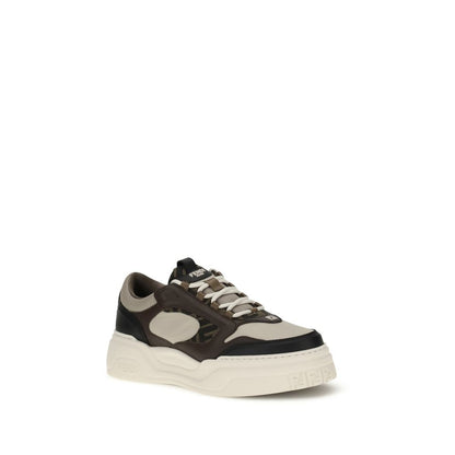 Fendi Black Calf Leather Bos Taurus Low Top Sneakers