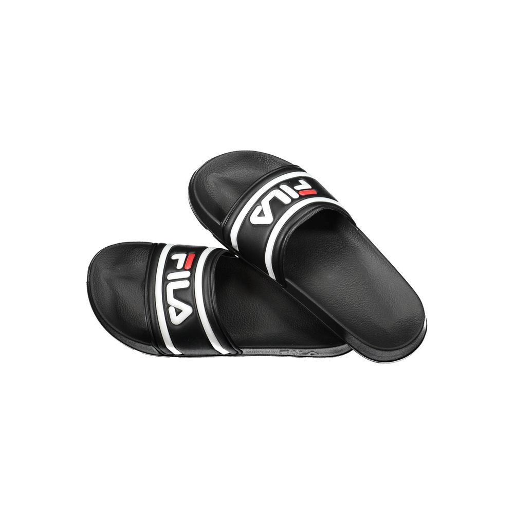 Fila Black Polyethylene Men Sandal with iconic logo and sleek design, perfect for fashion-forward comfort and streetwear style.