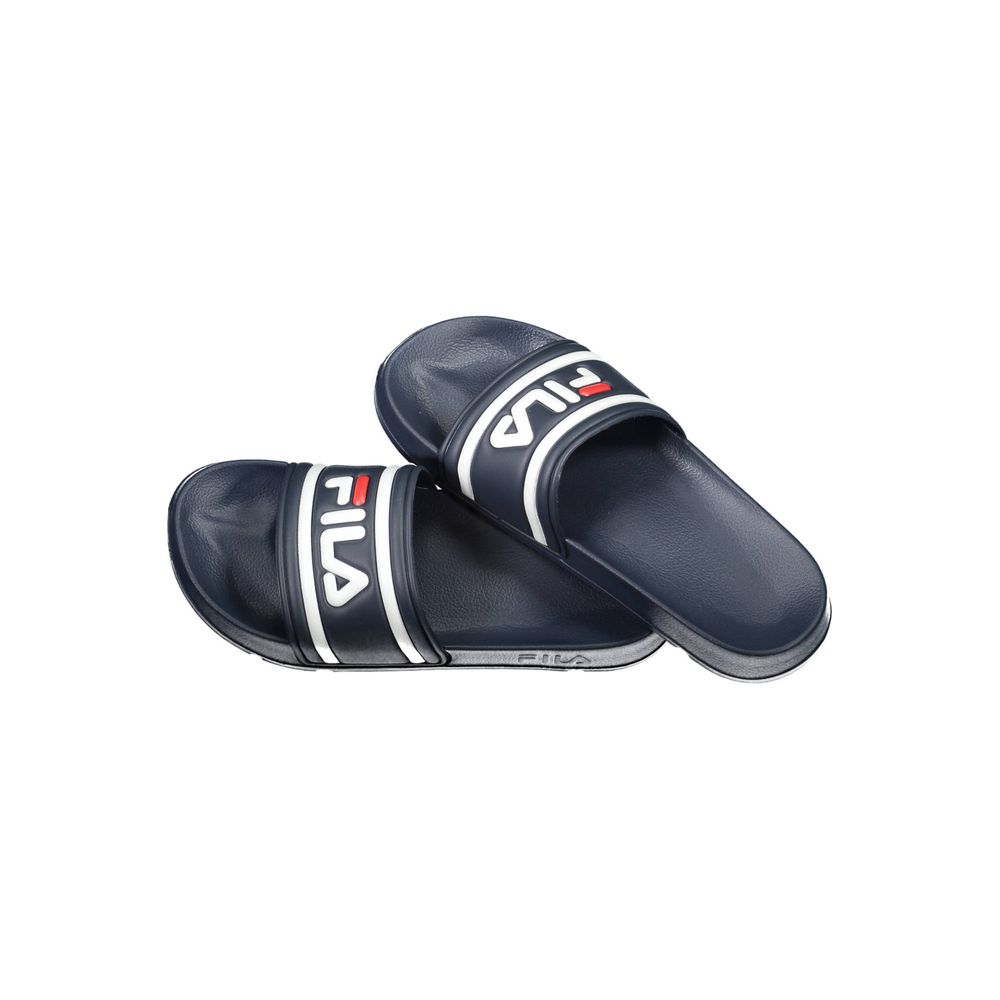Fila Blue Polyethylene Men Sandal with iconic logo, perfect for casual style and comfort, ideal for poolside lounging or city strolling.