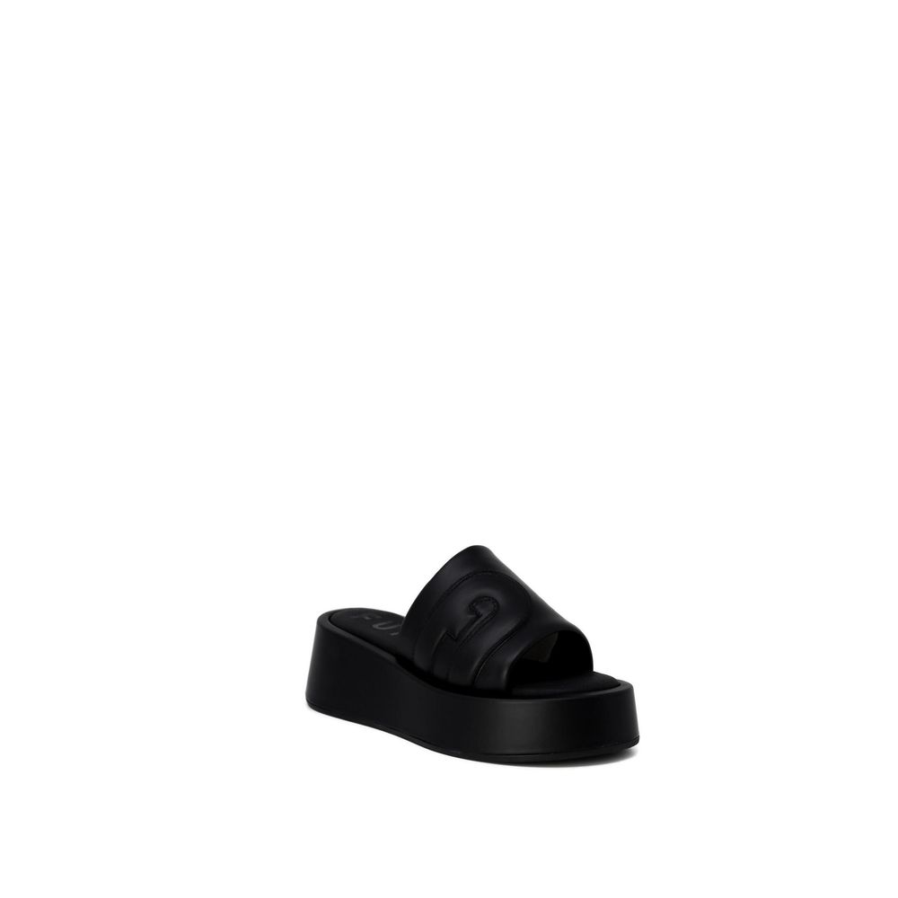Furla Black Leather Slippers