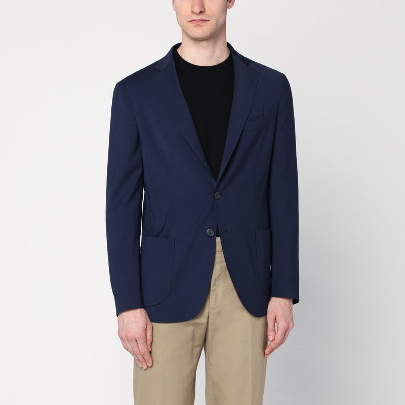Santaniello Blue wool-blend single-breasted jacket G500E2489B/Q_SANTA-76B_202