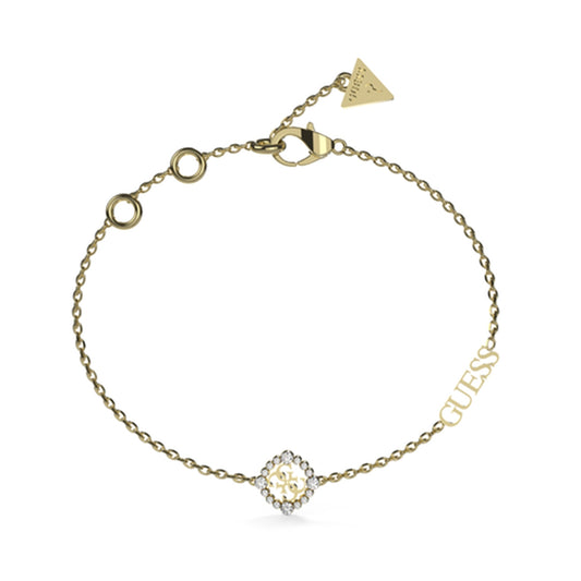 GUESS JEWELS JEWELRY Mod. JUBB04644JWYGS gold bracelet with crystal detail and logo charm