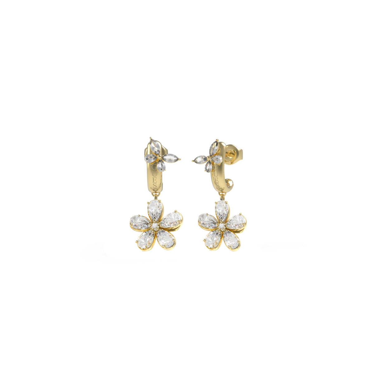 GUESS JEWELS JEWELRY Mod. JUBE05105JWYGT-U gold and crystal earrings