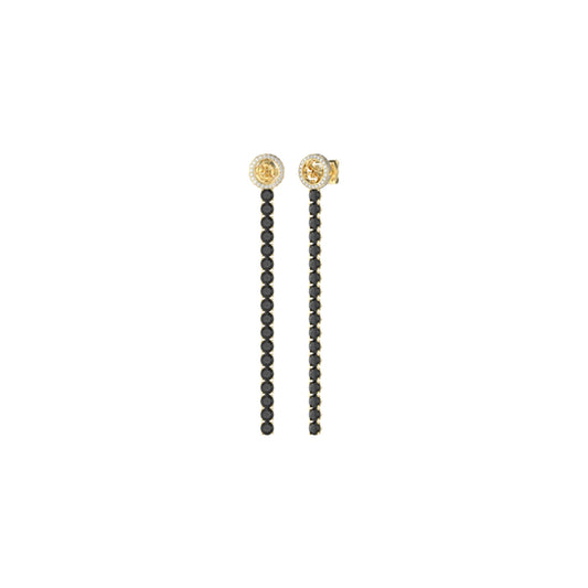 GUESS JEWELS JEWELRY Mod. JUBE05144JWYGBKT-U gold and black beaded earrings