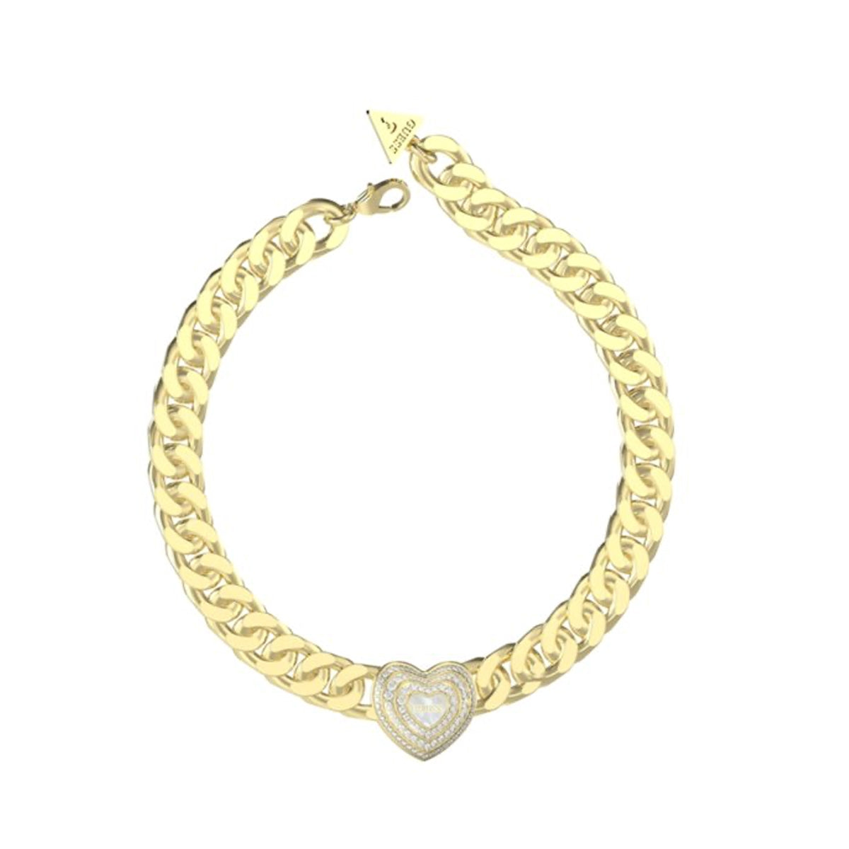 GUESS JEWELS JEWELRY Mod. JUBN04013JWYGWHT-U gold bracelet with heart embellishment