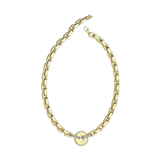 GUESS JEWELS JEWELRY Mod. JUBN04074JWYGT-U gold chain necklace with round pendant