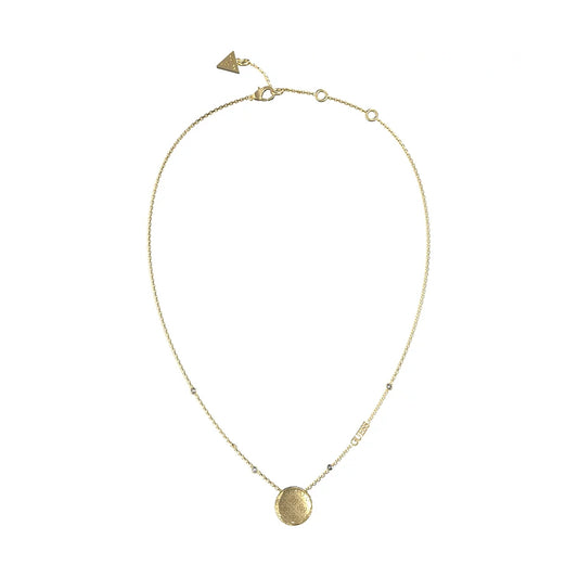 GUESS JEWELS JEWELRY Mod. JUBN04263JWYGT-U gold necklace with pendant on white background