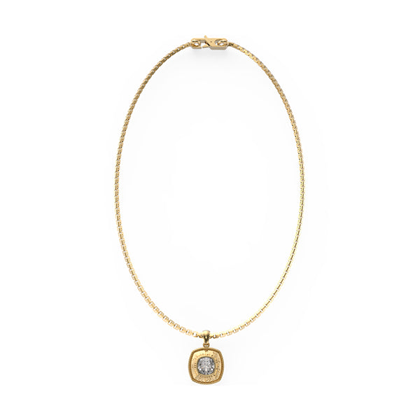 Elegant necklace featuring GUESS JEWELS JEWELRY Mod. JUMN01371JWYGT-U with a gold chain and embellished pendant.