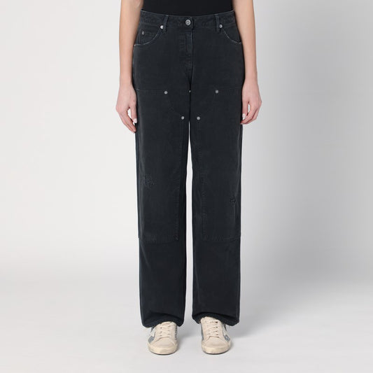 Golden Goose Wide black trousers in denim GWP01942P001921/Q_GOLDE-90100_102