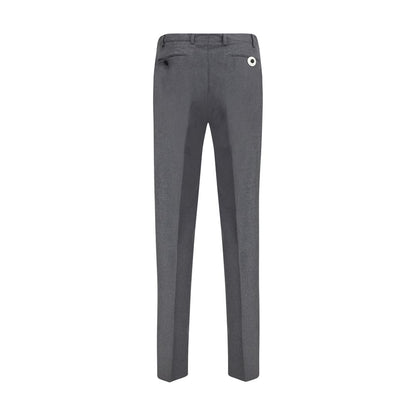 Germano Gray Fleece Wool Dress Pants back view showcasing slim fit, belt loops, and welt pockets, ideal for formal occasions.