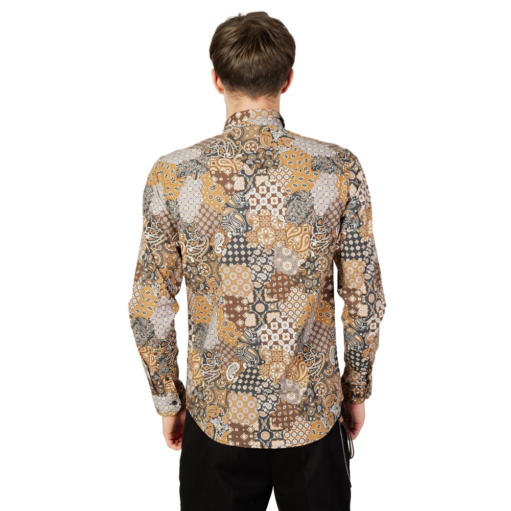 Gianni Lupo Beige Cotton Pattern Shirt