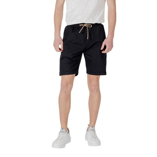 Gianni Lupo Black Cotton Bermuda Shorts