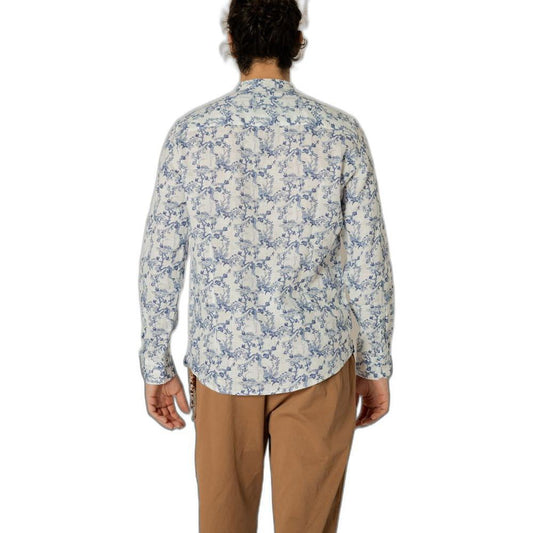 Gianni Lupo Blue Linen Shirt GI-13499200010-IT46 | M
