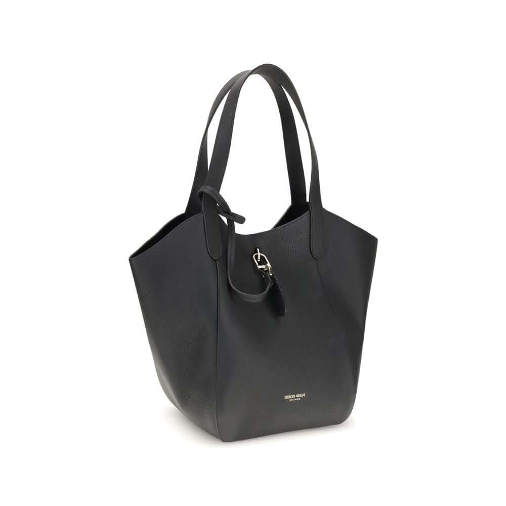 Giorgio Armani Black Calf Leather Bos Taurus Handbag