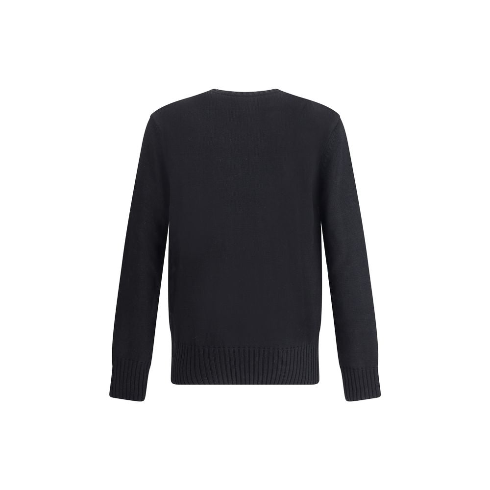 Back view of Givenchy Black Cotton Sweatshirt with ribbed cuffs and hem, featuring elegant design and craftsmanship, made in Italy.