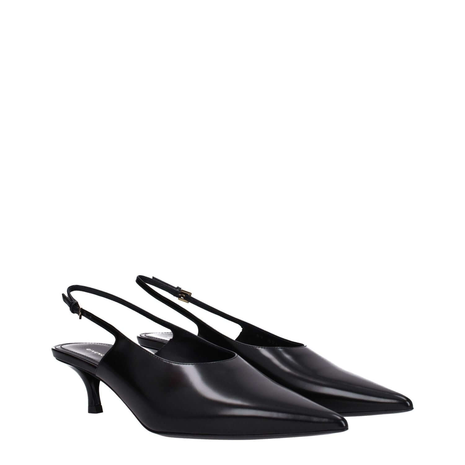Givenchy Black Leather Mid Heel Pumps