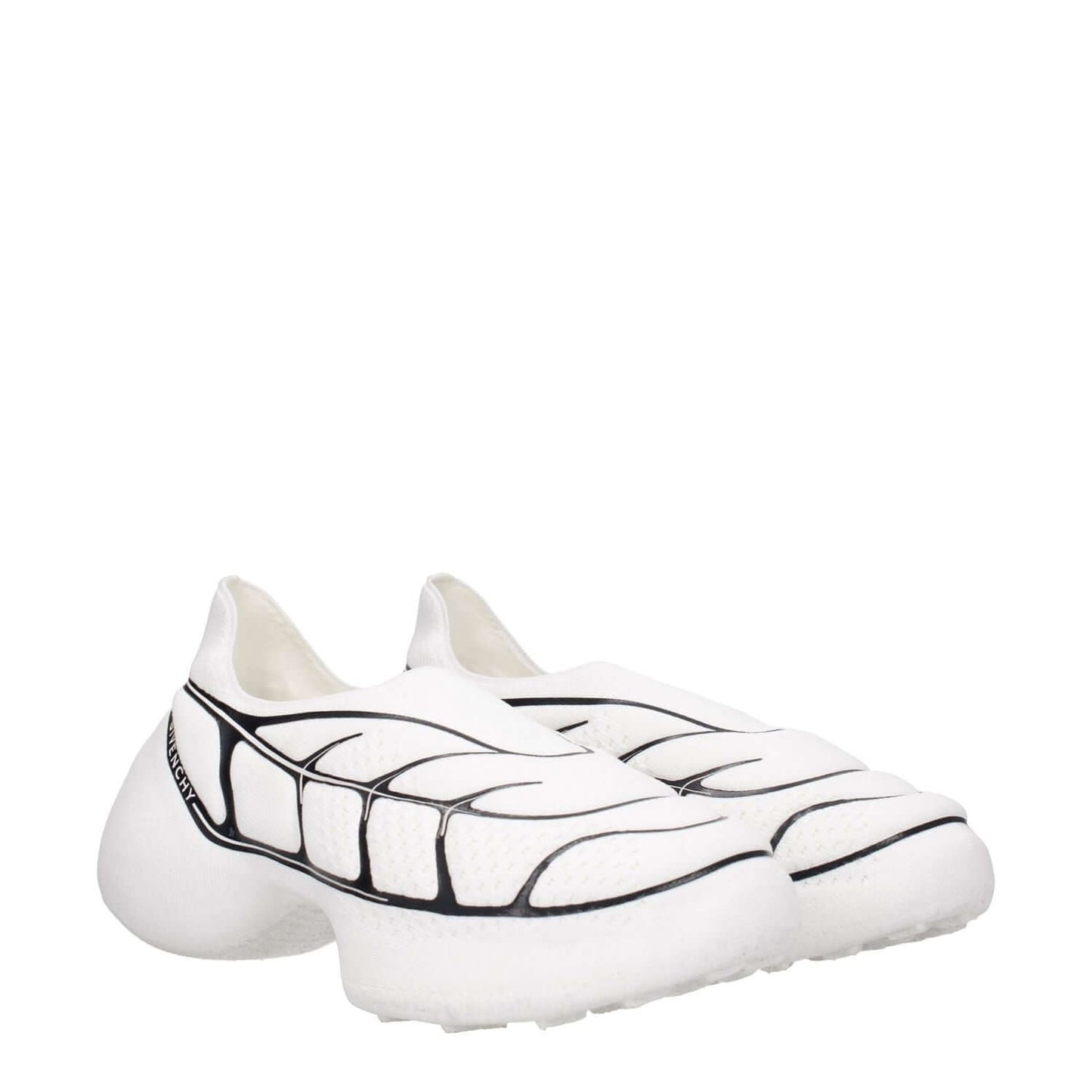 Givenchy White Fabric Low Top Sneakers with side logo, round toe, and mid heels, MPN BH0076H1C6116, casual style, new collection excluded.